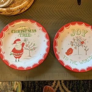 Pottery Barn Kids melamine Christmas plates - set of 2.
